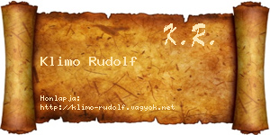 Klimo Rudolf névjegykártya
